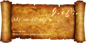 Jósa Ádám névjegykártya